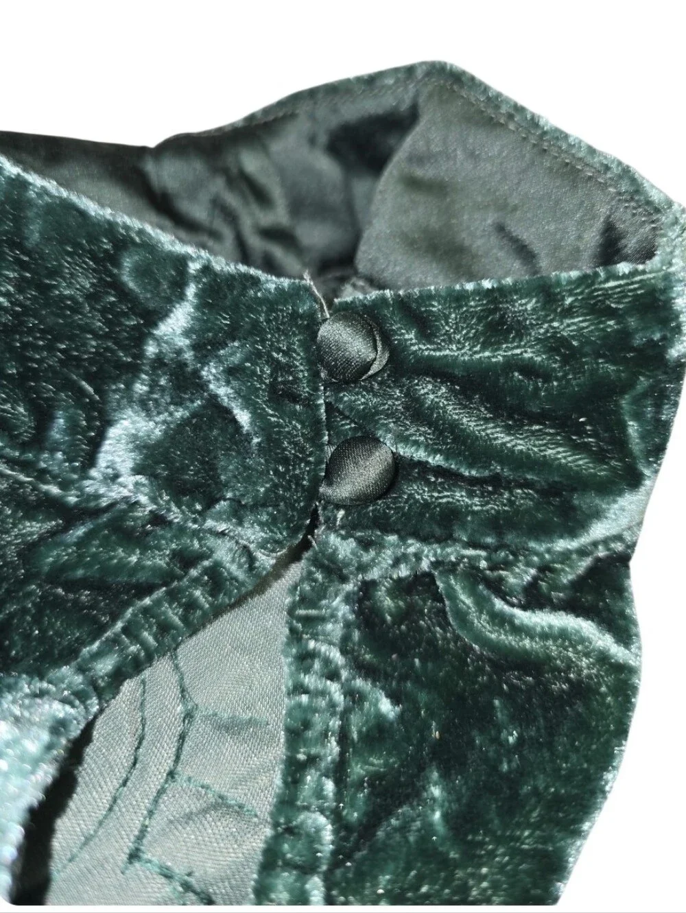 Free People Women’s Size S Emerald Green Velvet Embroidered Beaded Mini Dress